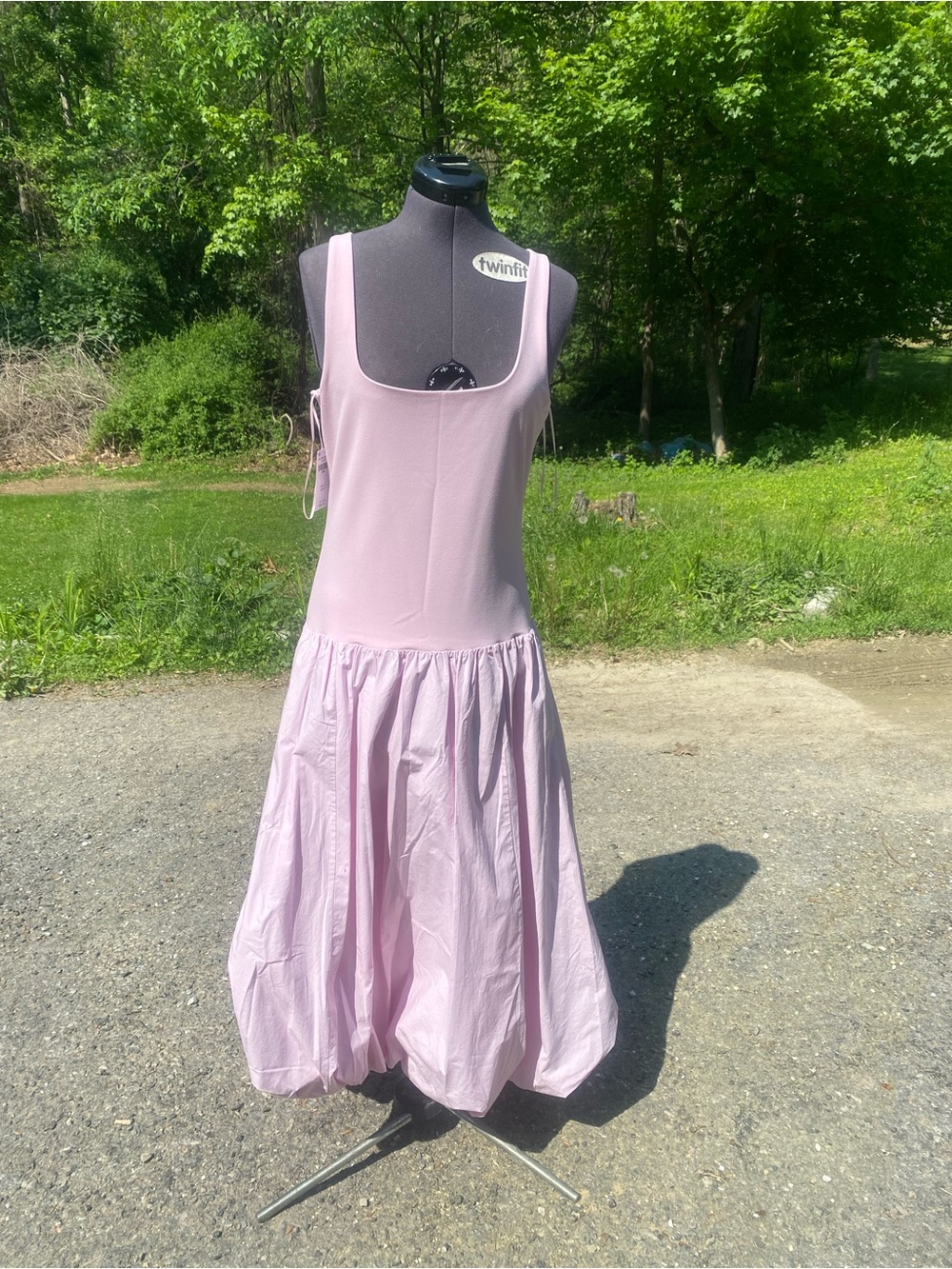 Abercrombie & Fitch Light Pink Scoop-Neck Midi Dress